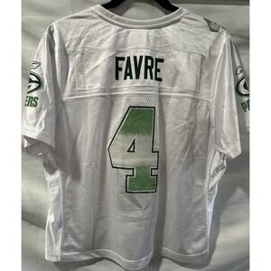 White NFL Reebok Green Bay Packers Jersey Women's XL #4 FAVRE